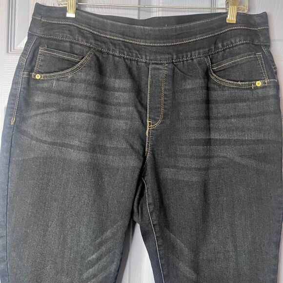 Democracy "Ab"solution Pull On Jegging Denim Blue Jean Dark Wash Size 16W - Picture 4 of 9